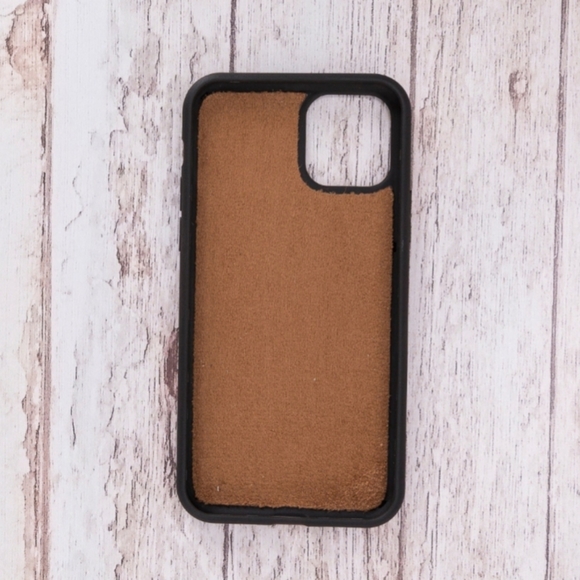 SOLD•OUT iPhone 11/Pro/Max Leather Mens Case Black - Picture 2 of 2